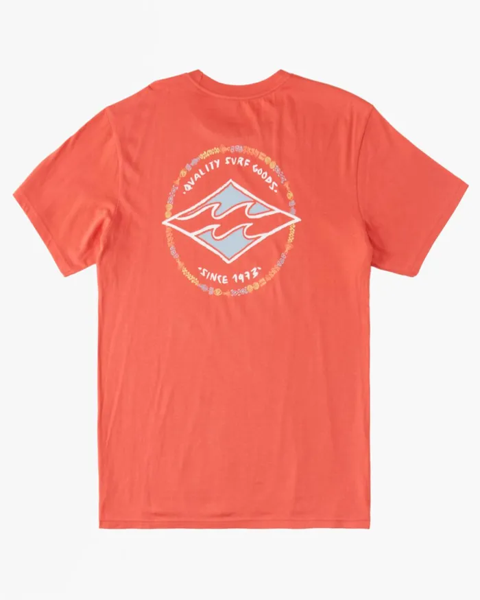 Billabong Rotor Diamond TShirt Dark Coral Men TShirts Billabong Rotor Diamond TShirt Dark Coral Men TShirts