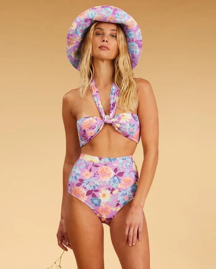 Billabong Salty Blonde Halleys Garden Wrap Halter Bikini Top Multi Women Bikini Tops Billabong Salty Blonde Halleys Garden Wrap Halter Bikini Top Multi Women Bikini Tops