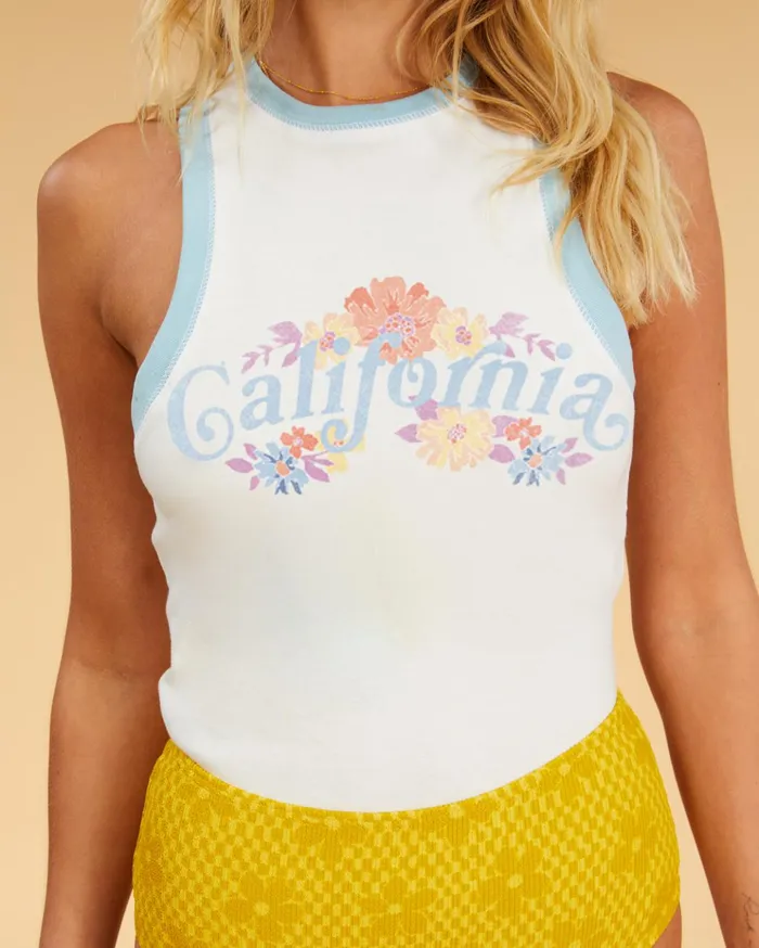 Billabong Salty Blonde High Route Tank Top Salt Crystal Women Tops Billabong Salty Blonde High Route Tank Top Salt Crystal Women Tops