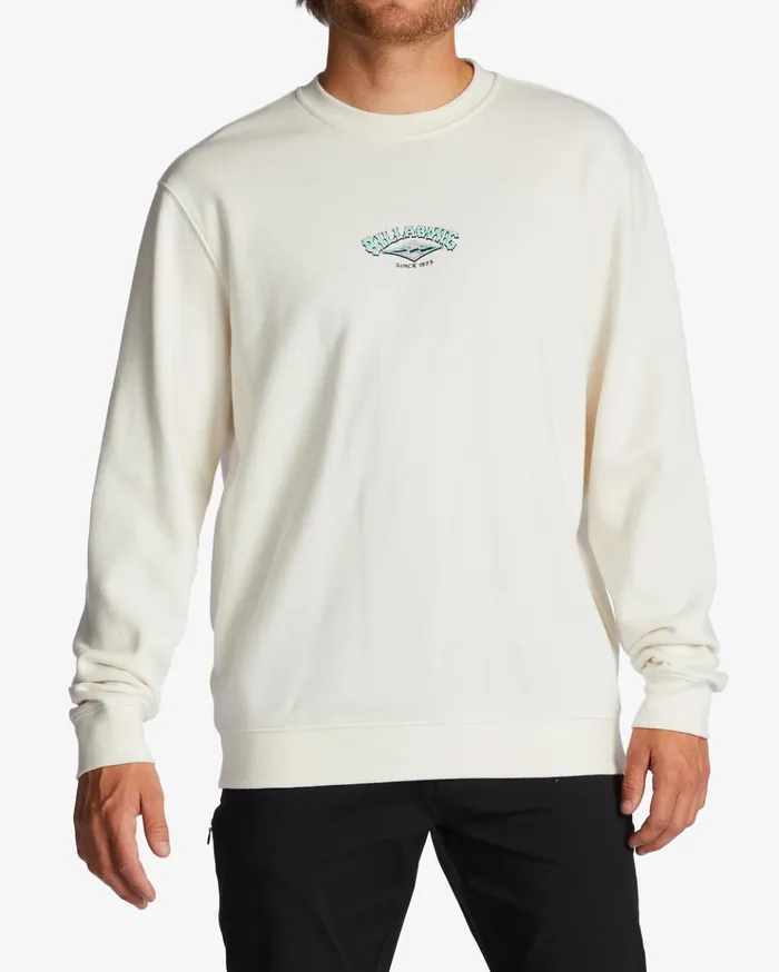 Billabong Short Sands Crewneck Sweatshirt Off White Men Hoodies and Fleece