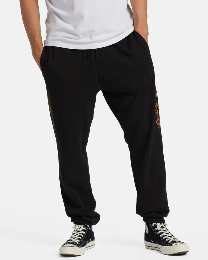 Billabong Short Sands Wave Washed Sweatpants Black Men Jeans and Pants