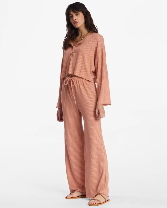 Billabong So Easy Cozy Lounge Pants Washed Brick Women Matching Sets Billabong So Easy Cozy Lounge Pants Washed Brick Women Matching Sets