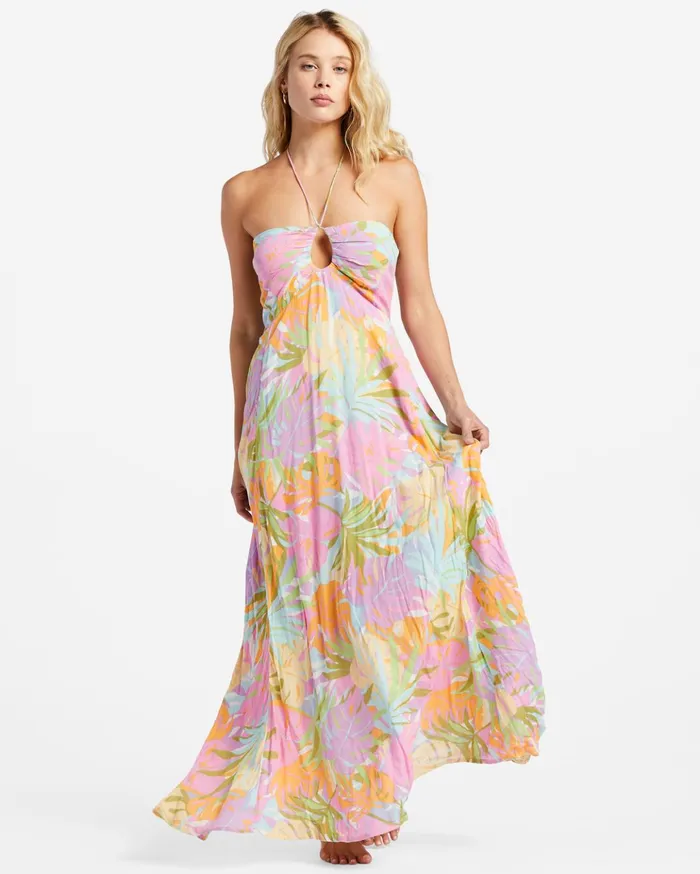 Billabong So Groovy Halter Maxi Dress WhiteMulti Women Dresses Billabong So Groovy Halter Maxi Dress WhiteMulti Women Dresses