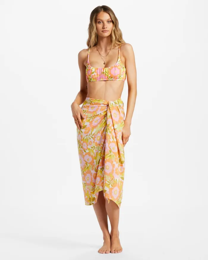 Billabong So Right Sarong Wrap Multi Women Beach Cover Ups
