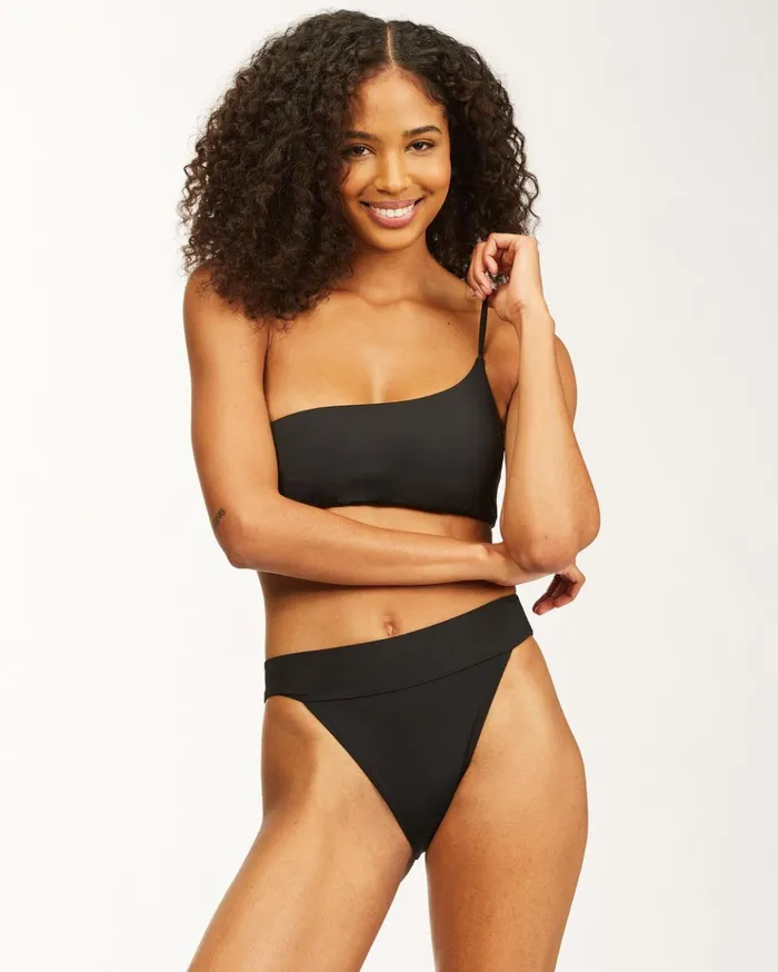 Billabong Sol Searcher One Shoulder Bikini Top Black Pebble Women Bikinis Billabong Sol Searcher One Shoulder Bikini Top Black Pebble Women Bikinis