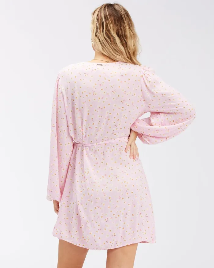 Billabong Spring Romance Mini Wrap Dress Pink Lady Women Dresses Billabong Spring Romance Mini Wrap Dress Pink Lady Women Dresses
