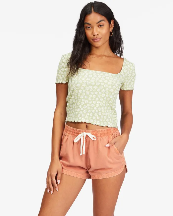 Billabong Squared Away Knit Top Agave Women Tops