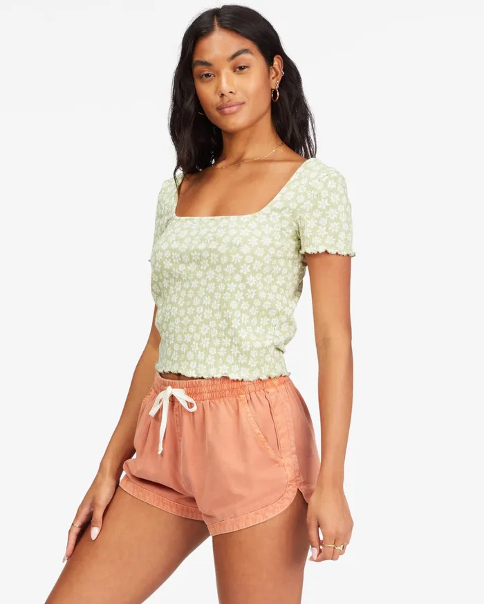 Billabong Squared Away Knit Top Agave Women Tops Billabong Squared Away Knit Top Agave Women Tops