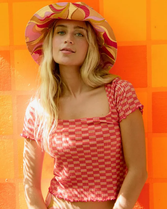 Billabong Squared Away Knit Top Pink Skies Women Tops