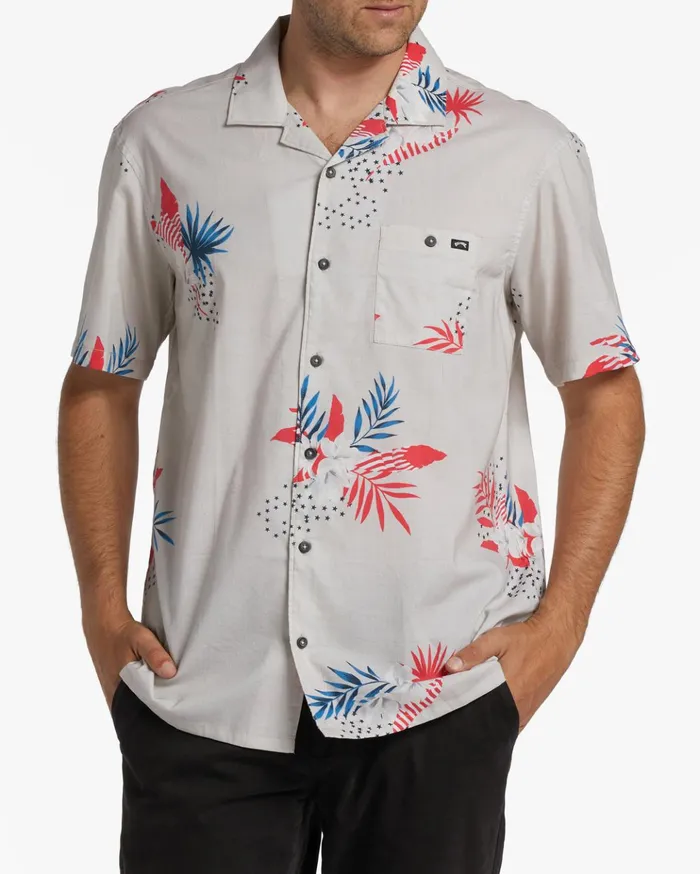 Billabong Stars Stripes Short Sleeve Shirt Stone Men Shirts