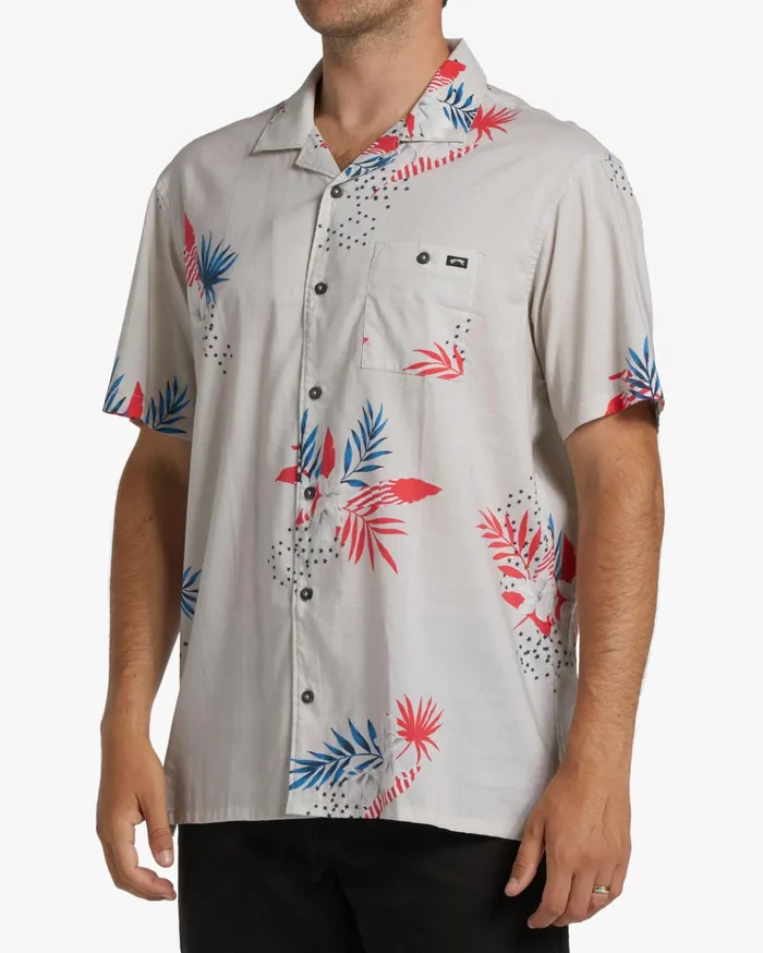 Billabong Stars Stripes Short Sleeve Shirt Stone Men Shirts Billabong Stars Stripes Short Sleeve Shirt Stone Men Shirts
