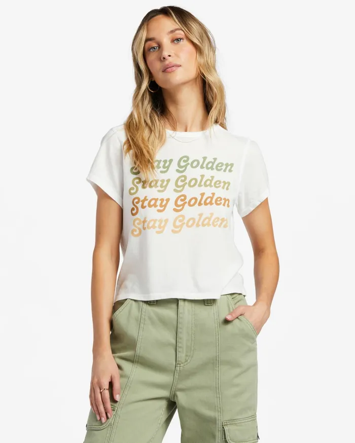 Billabong Stay Golden TShirt Salt Crystal Women Graphic Tees and Tanks Billabong Stay Golden TShirt Salt Crystal Women Graphic Tees and Tanks