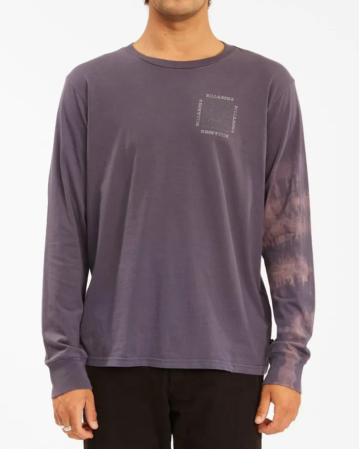 Billabong Sun Burn TieDye Long Sleeve TShirt Char Men TShirts