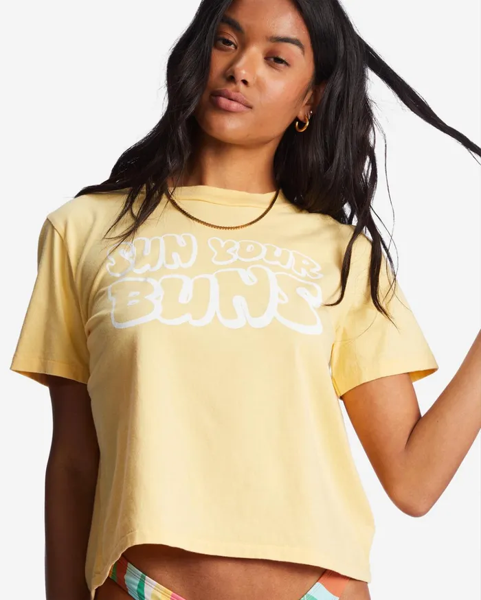 Billabong Sun Your Buns TShirt Fresh Squeezed Women Graphic Tees and Tanks Billabong Sun Your Buns TShirt Fresh Squeezed Women Graphic Tees and Tanks