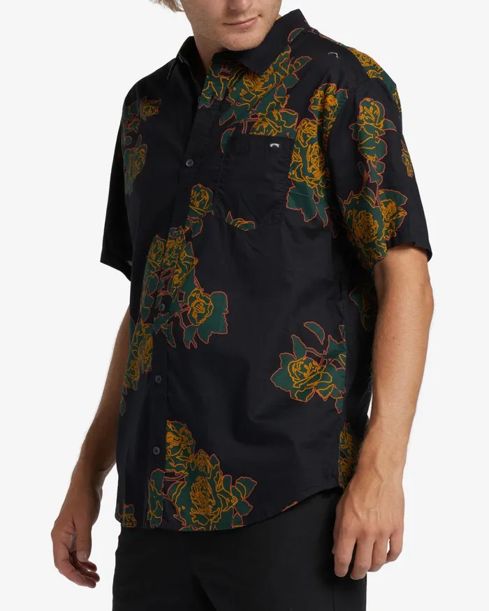 Billabong Sundays Floral Short Sleeve Shirt Phantom Men Shirts Billabong Sundays Floral Short Sleeve Shirt Phantom Men Shirts