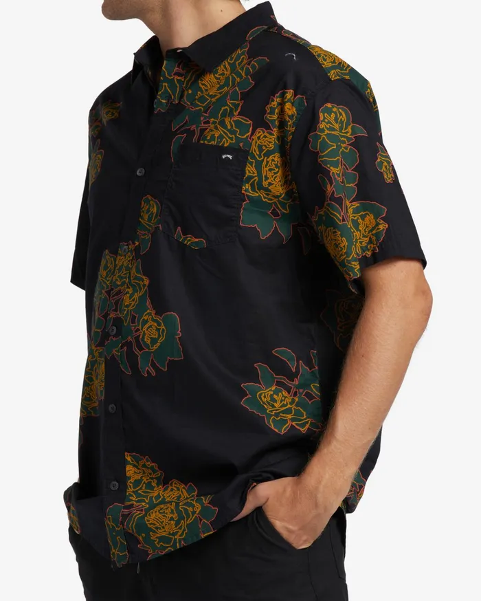 Billabong Sundays Floral Short Sleeve Shirt Phantom Men Shirts Billabong Sundays Floral Short Sleeve Shirt Phantom Men Shirts