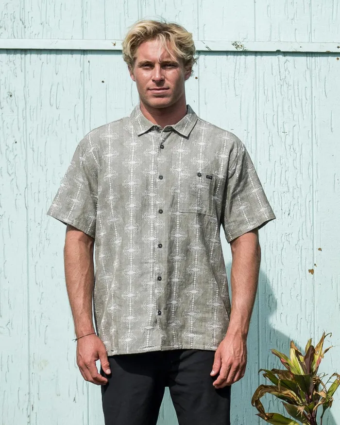 Billabong Sundays Jacquard Short Sleeve Shirt Light Sage Men Shirts