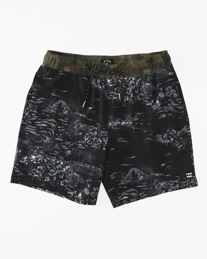 Billabong Sundays Layback Boardshorts 17quot BlackWhite Men Elastic Waist Boardshorts Billabong Sundays Layback Boardshorts 17quot BlackWhite Men Elastic Waist Boardshorts