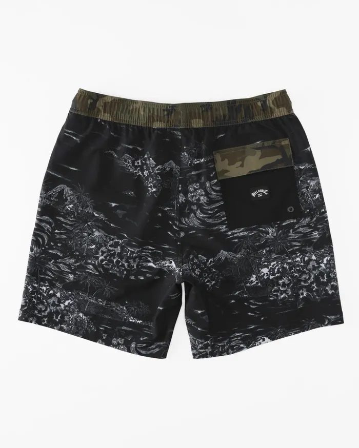 Billabong Sundays Layback Boardshorts 17quot BlackWhite Men Elastic Waist Boardshorts Billabong Sundays Layback Boardshorts 17quot BlackWhite Men Elastic Waist Boardshorts