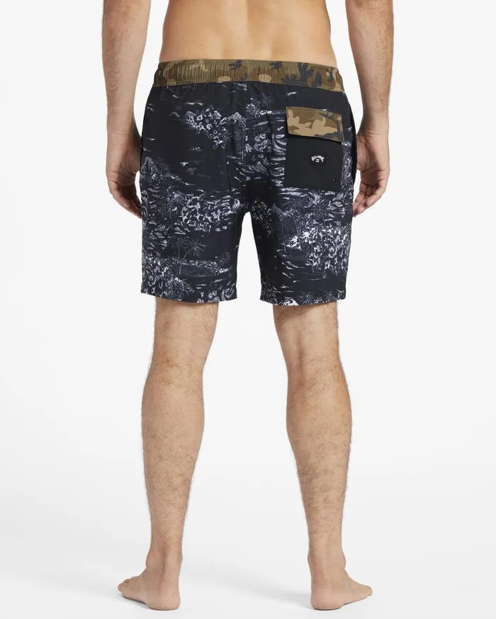 Billabong Sundays Layback Boardshorts 17quot BlackWhite Men Elastic Waist Boardshorts Billabong Sundays Layback Boardshorts 17quot BlackWhite Men Elastic Waist Boardshorts