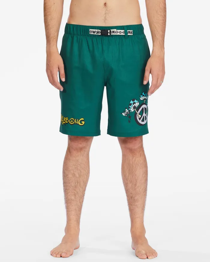 Billabong Sundays Placement Layback Boardshorts 19quot Pine Men Elastic Waist Boardshorts Billabong Sundays Placement Layback Boardshorts 19quot Pine Men Elastic Waist Boardshorts