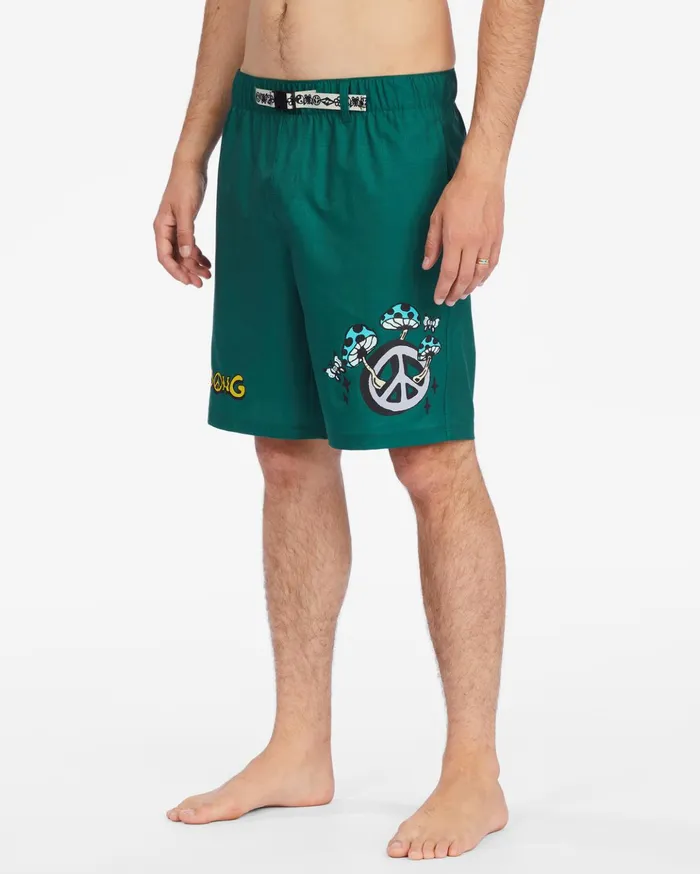 Billabong Sundays Placement Layback Boardshorts 19quot Pine Men Elastic Waist Boardshorts Billabong Sundays Placement Layback Boardshorts 19quot Pine Men Elastic Waist Boardshorts