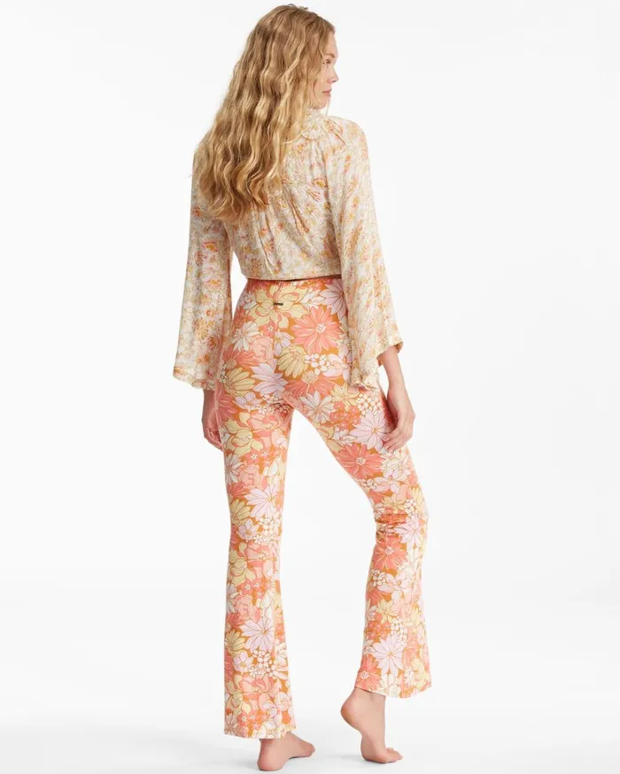 Billabong Sundown HighWaisted Flared Pants Pineapple Women Pants Billabong Sundown HighWaisted Flared Pants Pineapple Women Pants