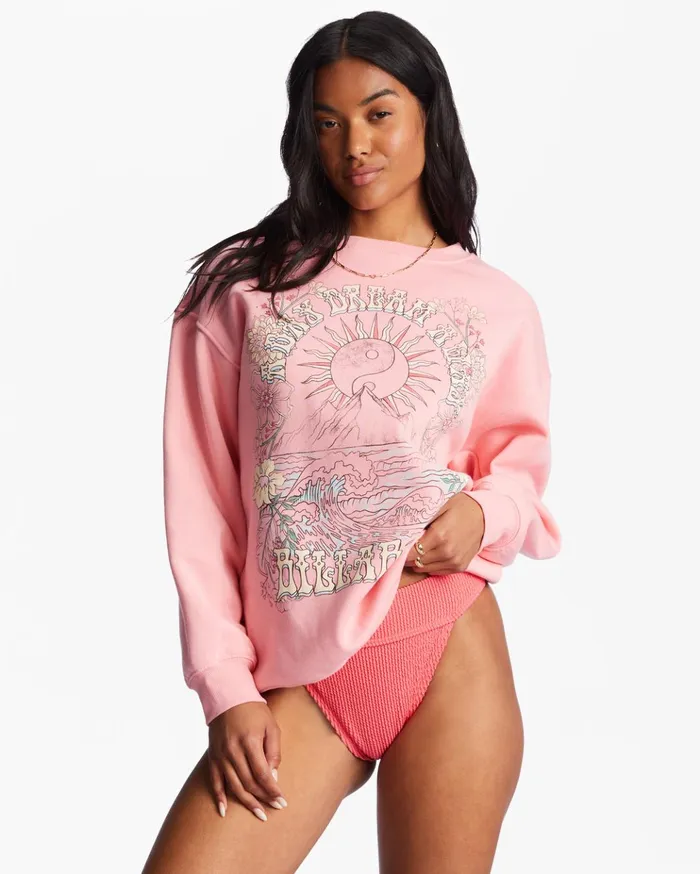 Billabong Take Me Away Sweatshirt Pink Wink Women Hoodies and Fleece