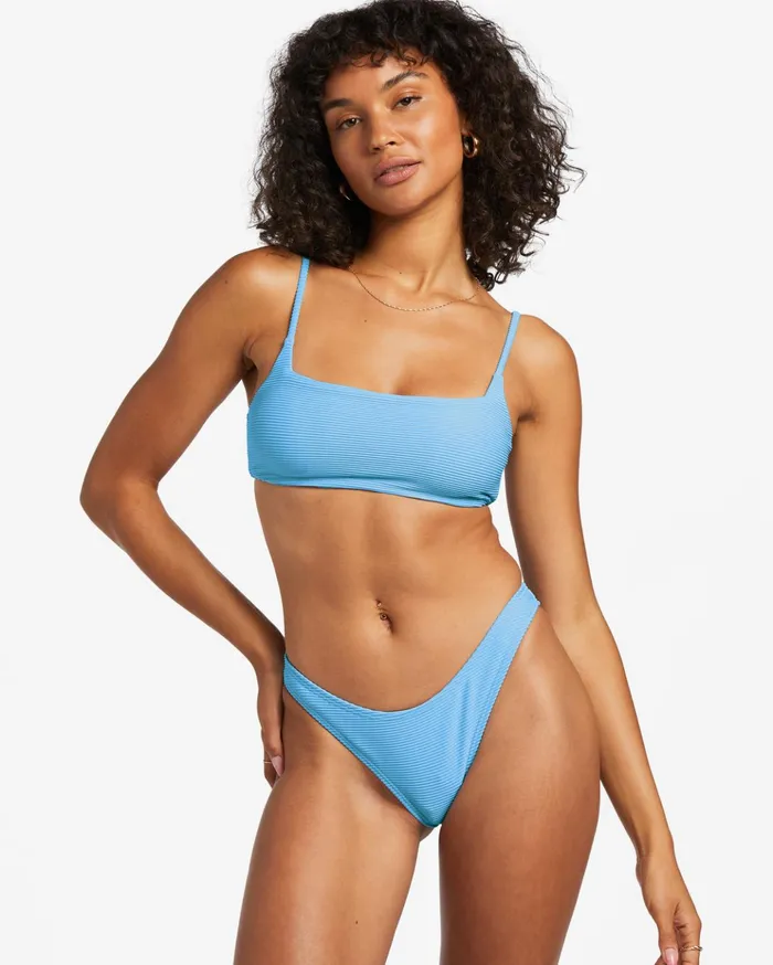 Billabong Tanlines Zoe Crop Bikini Top Summer Sky Women Bikinis
