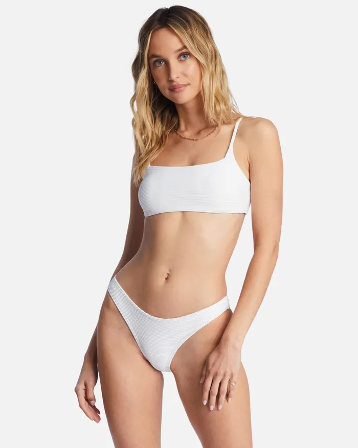 Billabong Tanlines Zoe Crop Bikini Top White Women Bikinis