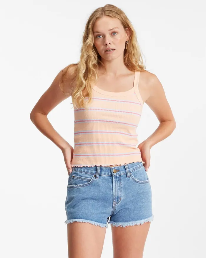 Billabong The Baby Knit Tank Top Apricot Women Tops Billabong The Baby Knit Tank Top Apricot Women Tops