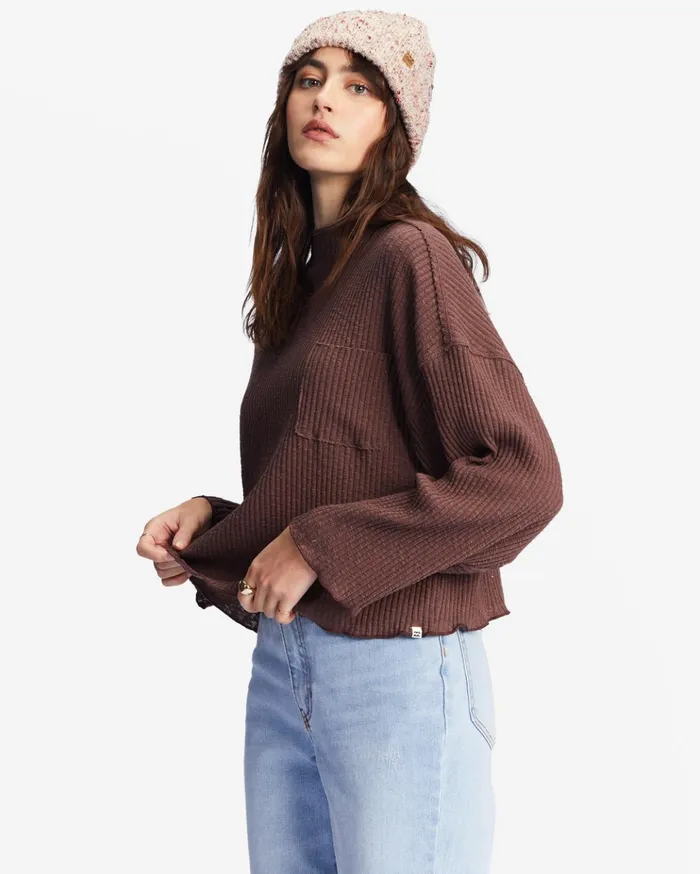 Billabong The Saturday Tee Knit Top Teak Women Tops Billabong The Saturday Tee Knit Top Teak Women Tops