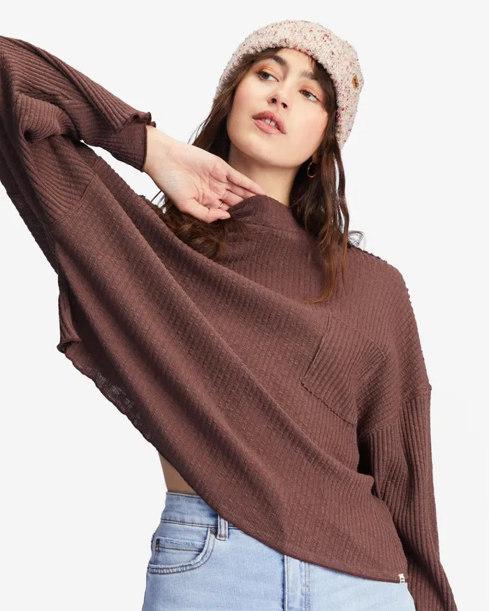 Billabong The Saturday Tee Knit Top Teak Women Tops Billabong The Saturday Tee Knit Top Teak Women Tops