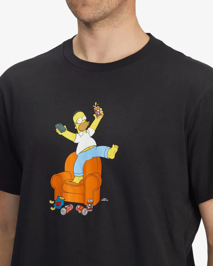 Billabong The Simpsons Duff Homer Organic Short Sleeve TShirt Black Men TShirts