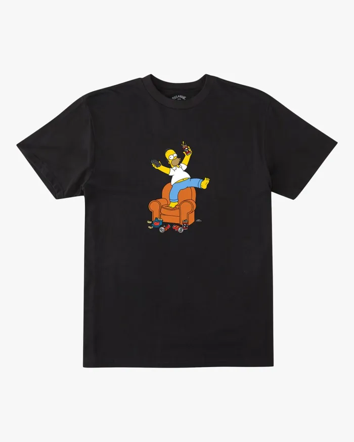 Billabong The Simpsons Duff Homer Organic Short Sleeve TShirt Black Men TShirts