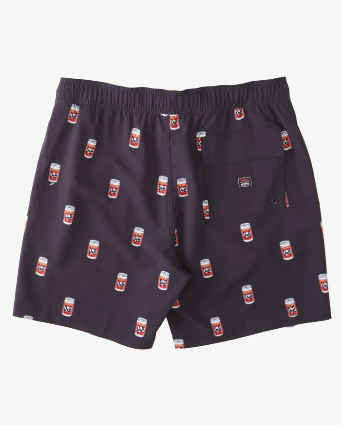 Billabong The Simpsons Duff Layback Boardshorts 17quot Black Men Elastic Waist Boardshorts