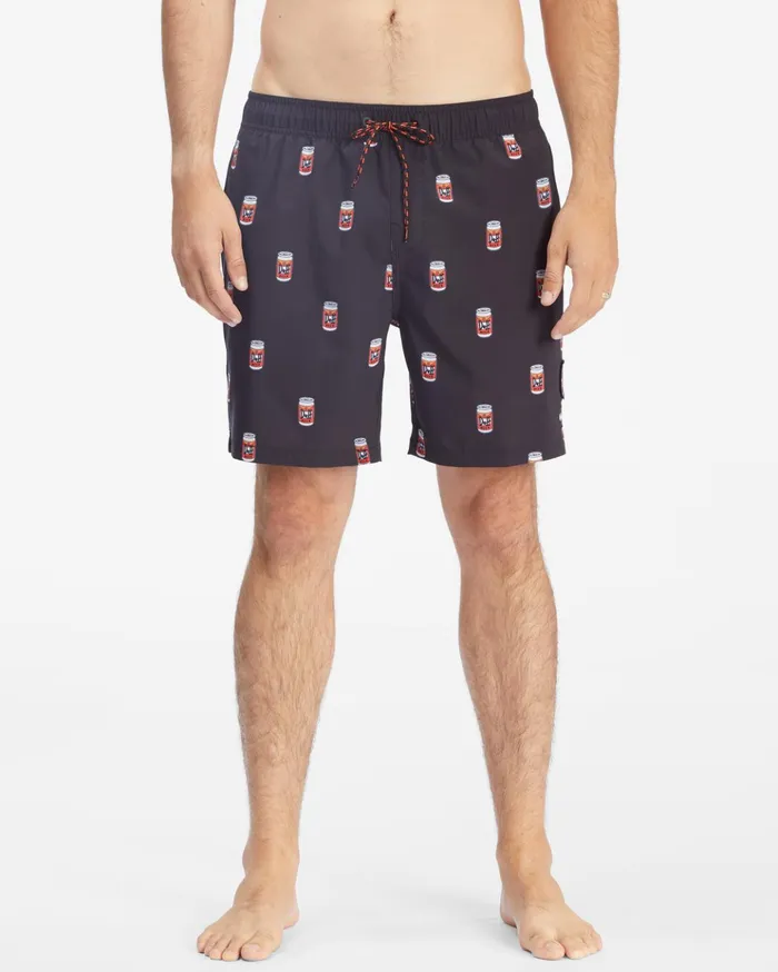 Billabong The Simpsons Duff Layback Boardshorts 17quot Black Men Elastic Waist Boardshorts