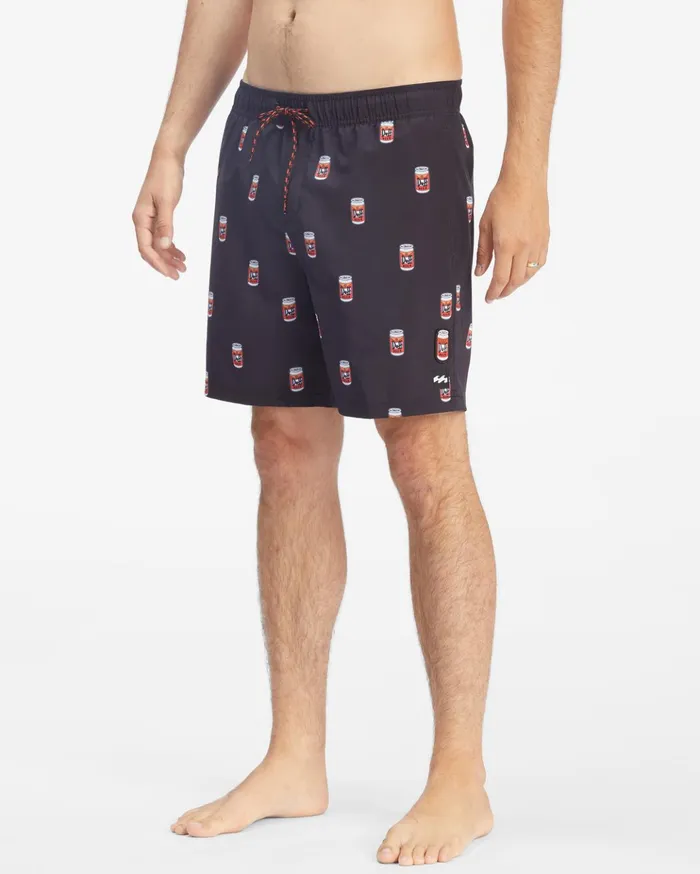 Billabong The Simpsons Duff Layback Boardshorts 17quot Black Men Elastic Waist Boardshorts