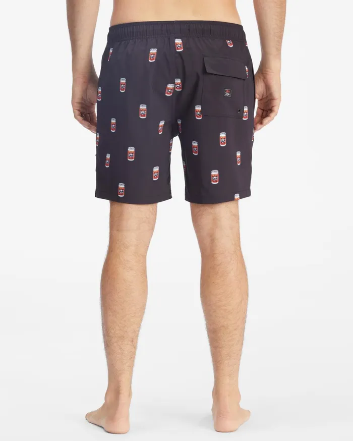 Billabong The Simpsons Duff Layback Boardshorts 17quot Black Men Elastic Waist Boardshorts