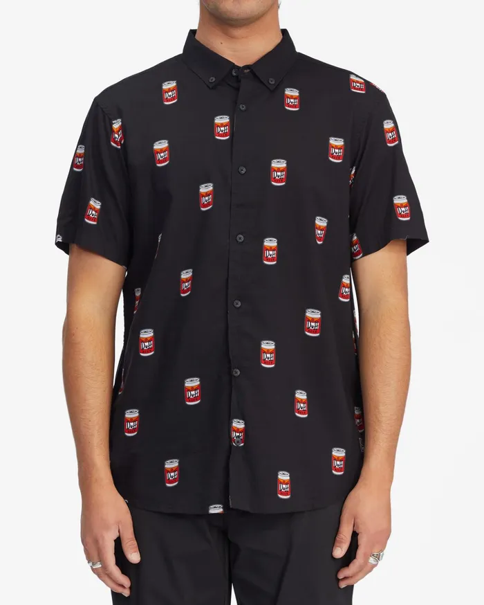 Billabong The Simpsons Duff Short Sleeve Shirt Black Men Shirts