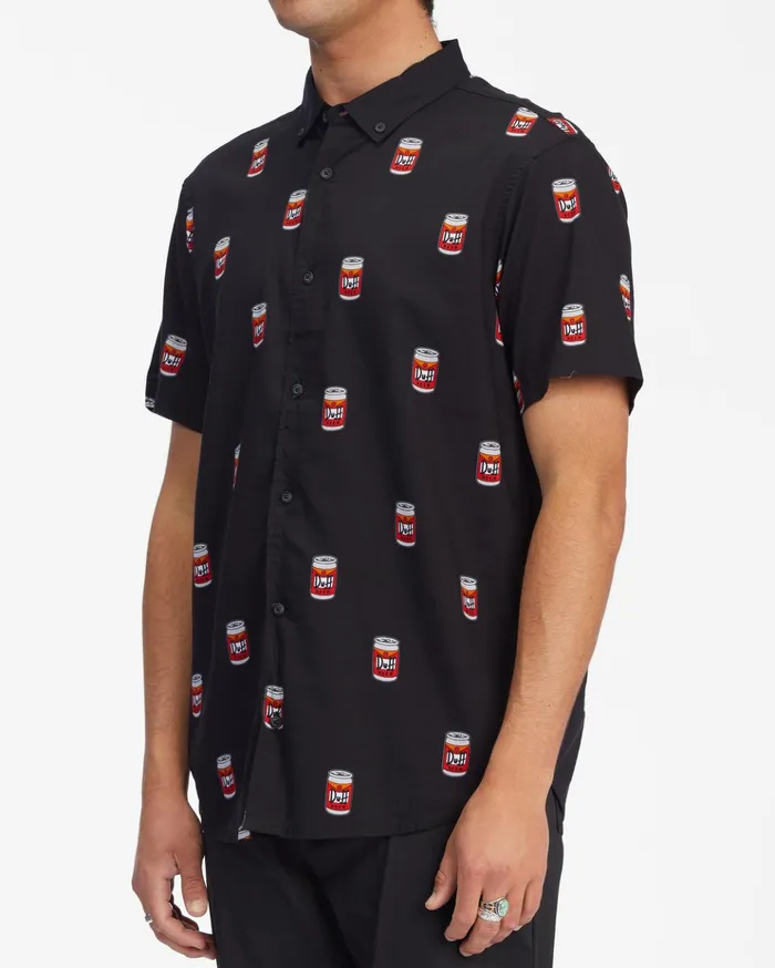 Billabong The Simpsons Duff Short Sleeve Shirt Black Men Shirts