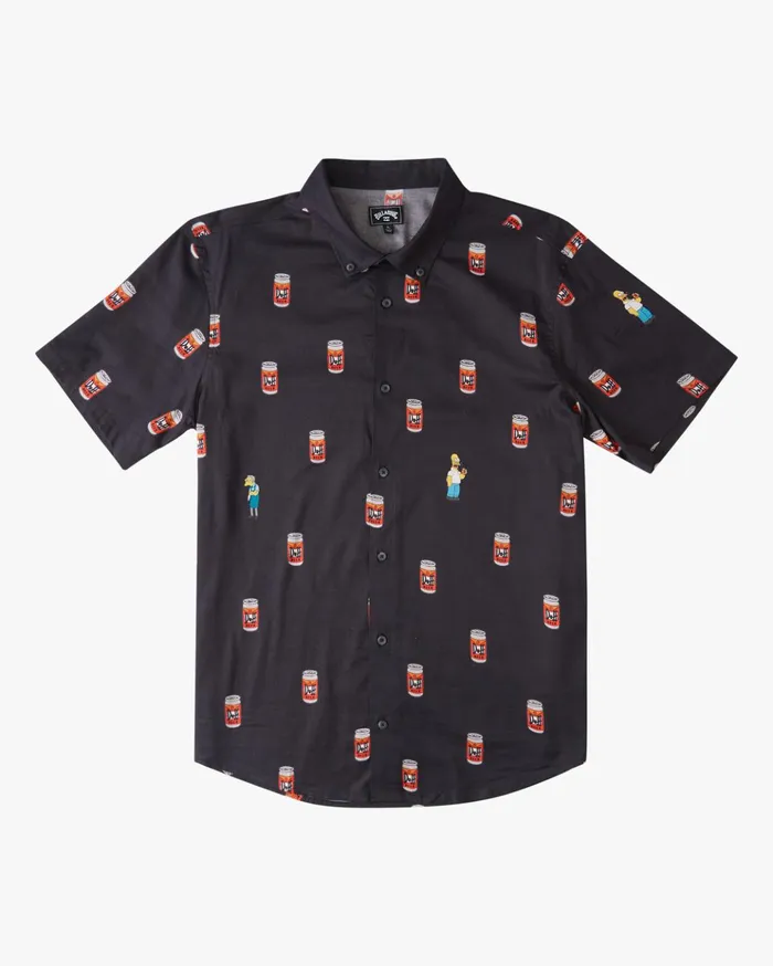 Billabong The Simpsons Duff Short Sleeve Shirt Black Men Shirts