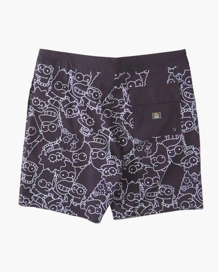 Billabong The Simpsons Family Keyline Lo Tide Boardshorts 19quot Black Men Side Pockets