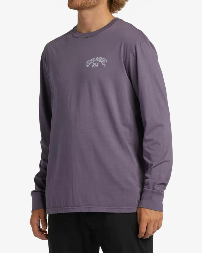 Billabong Theme Arch Wave Washed Long Sleeve TShirt Purple Haze Men TShirts Billabong Theme Arch Wave Washed Long Sleeve TShirt Purple Haze Men TShirts