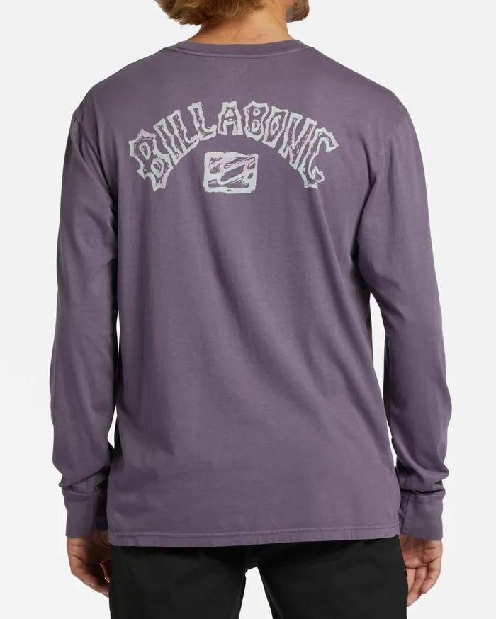Billabong Theme Arch Wave Washed Long Sleeve TShirt Purple Haze Men TShirts Billabong Theme Arch Wave Washed Long Sleeve TShirt Purple Haze Men TShirts