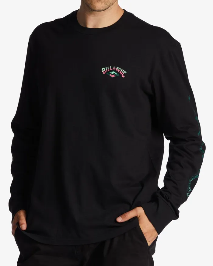 Billabong Throw Back Long Sleeve TShirt Black Men TShirts
