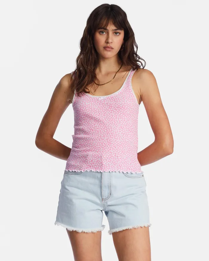 Billabong Till Dawn Tank Top Happy Pink Women Tops
