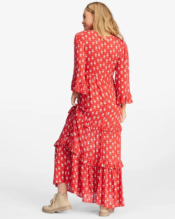 Billabong Time After Time VNeck Maxi Dress Red Magic Women Dresses Billabong Time After Time VNeck Maxi Dress Red Magic Women Dresses