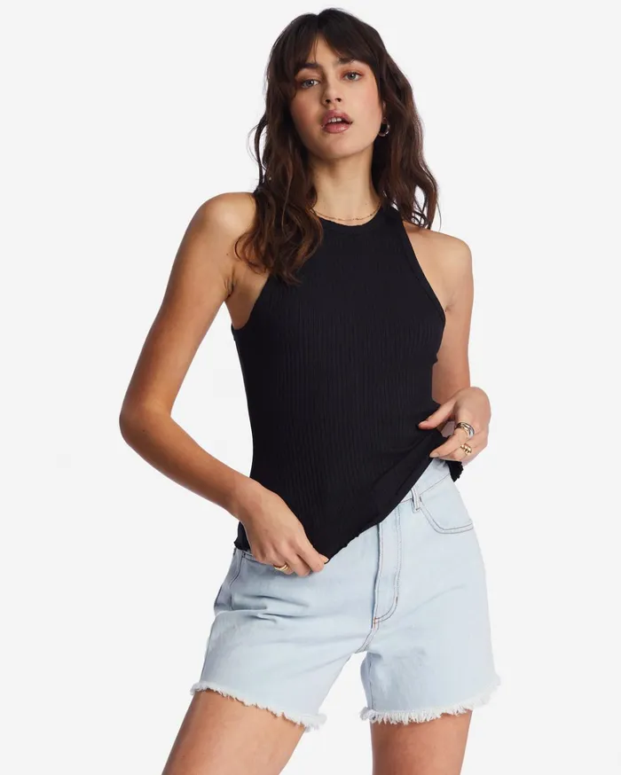 Billabong Tomboy Tank Top Black Pebble Women Essentials