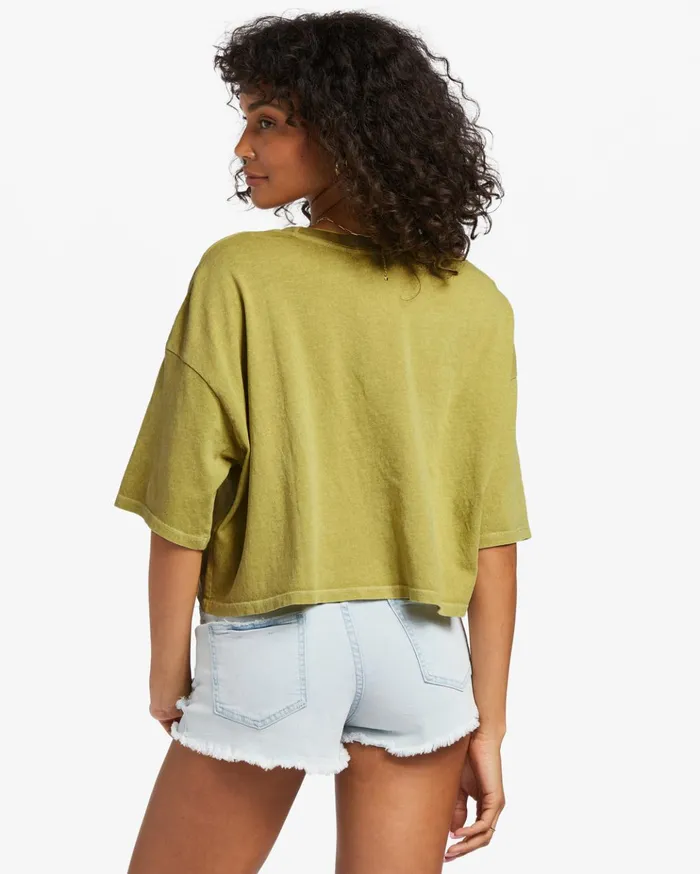 Billabong TRUE Cropped TShirt Seaweed Women Tops Billabong TRUE Cropped TShirt Seaweed Women Tops